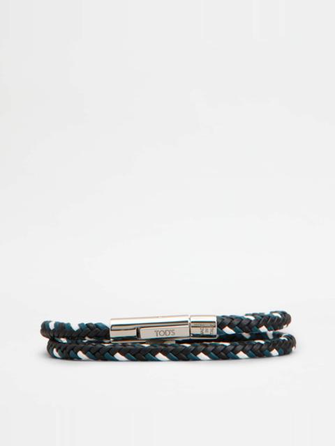 MYCOLORS BRACELET IN LEATHER - BLACK, BLUE, WHITE