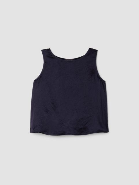 Textured Satin Ballet Neck Tank