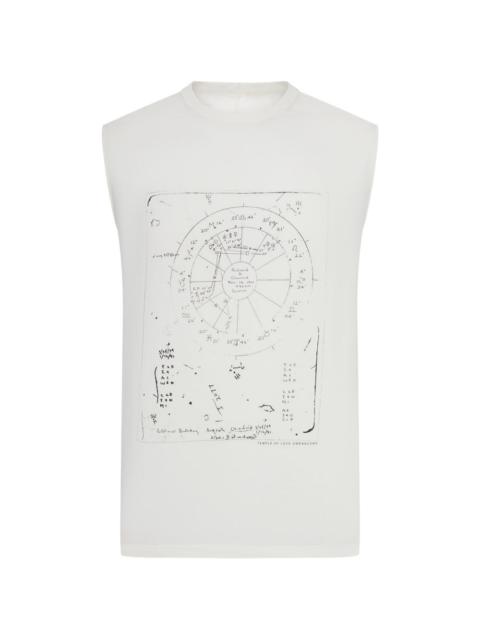 graphic print sleeveless T-shirt