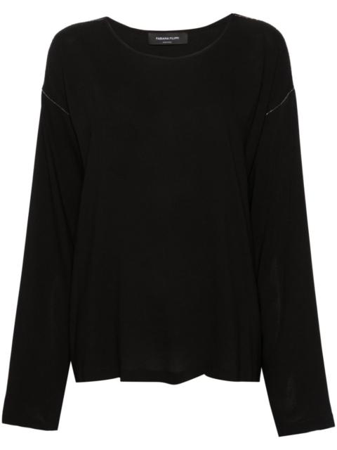 SablÃ© beaded-trim blouse