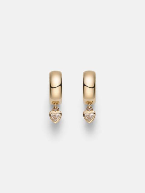 14kt gold hoop earrings with diamonds