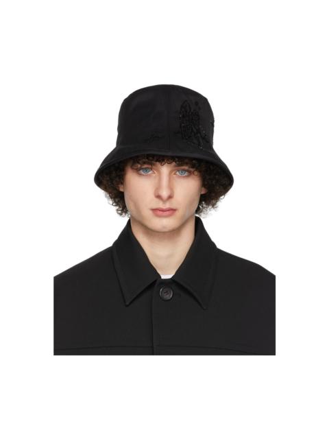 Black Angel Sequin 6-Panel Hat