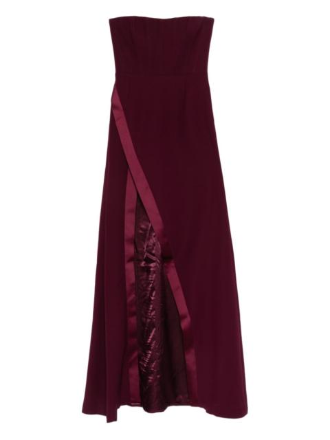 strapless side-slit maxi dress