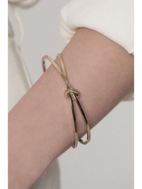 14kt Gold Plated Oval Pavé Chain Bangle