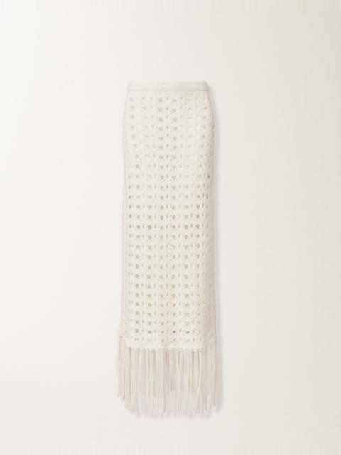 Platinum skirt with fringes