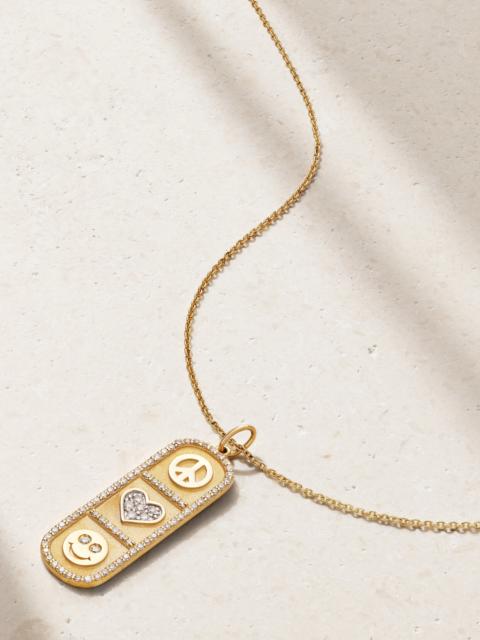 Cartouche Icon 14-karat Gold Diamond Necklace