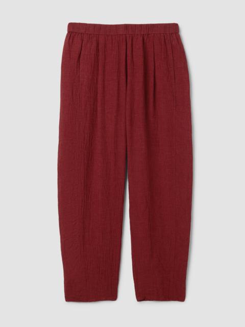 Puckered Organic Linen Stripe Lantern Pant