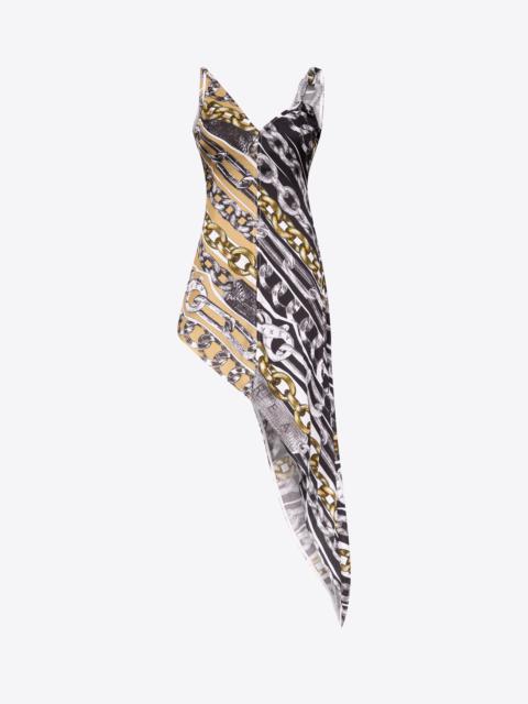 CHAIN PRINTED CRYSTAL LINK SLIP DRESS