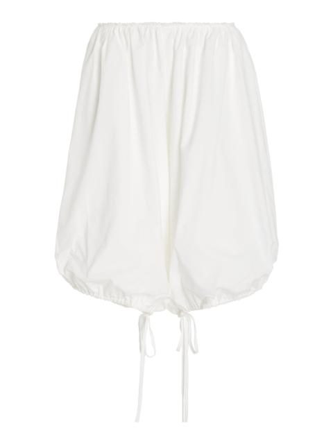 Gathered Cotton Bloomer Shorts white