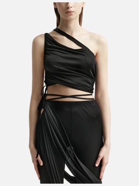 MONO STRAP GATHERED TANK TOP