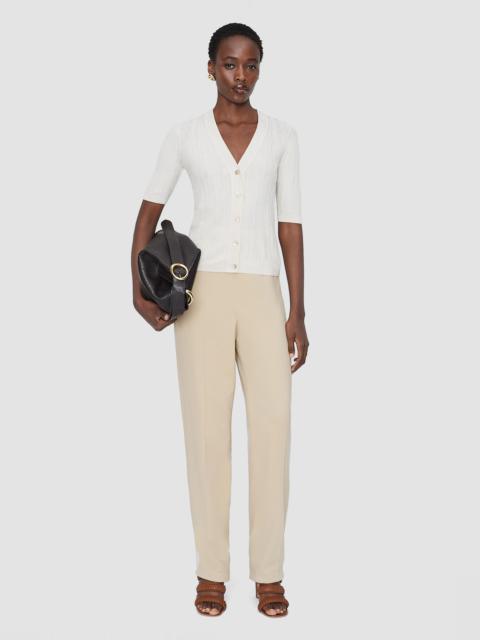 Sens Silk Cotton Rib Short Sleeve Cardigan