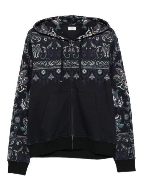 paisley-print zip-up hoodie