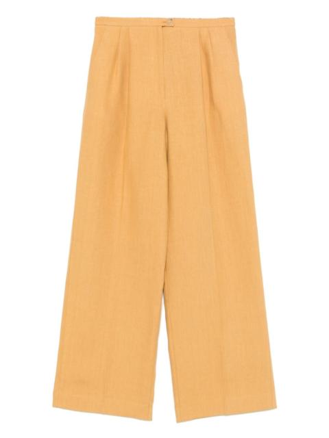 linen darted trousers