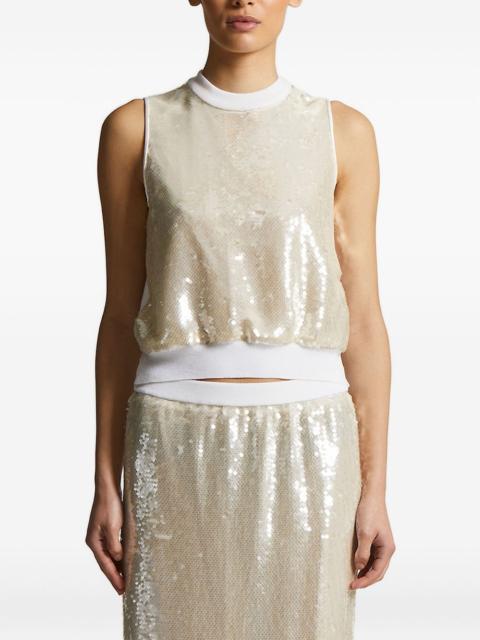 sequin-embellished sleeveless top