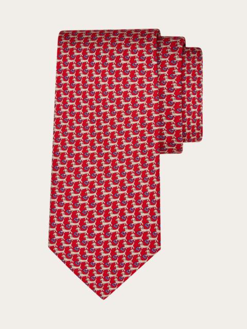 Dachshund print silk tie
