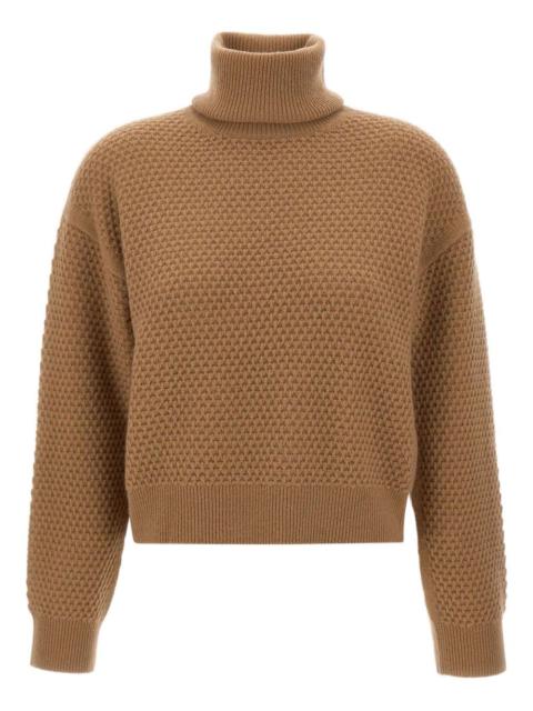honeycomb high-collar sweater