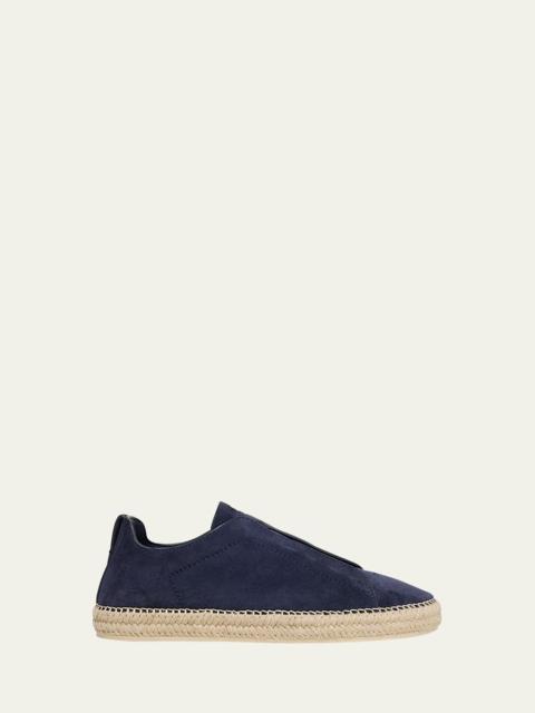 Men's Triple Stitch Suede Espadrille Sneakers