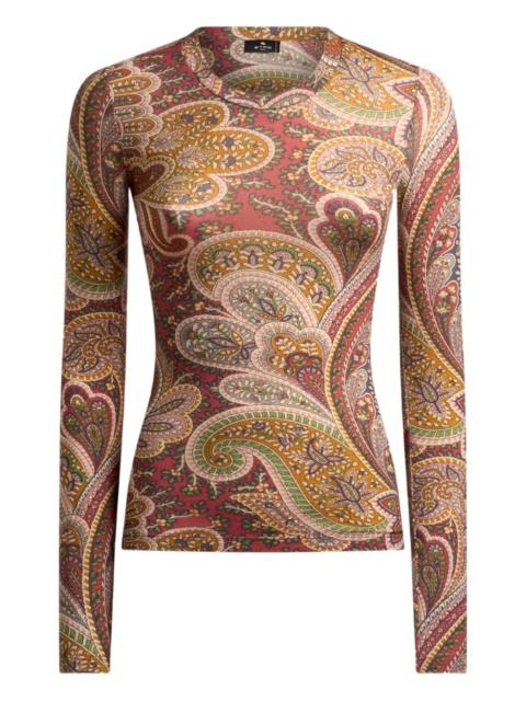 paisley-print long-sleeve top