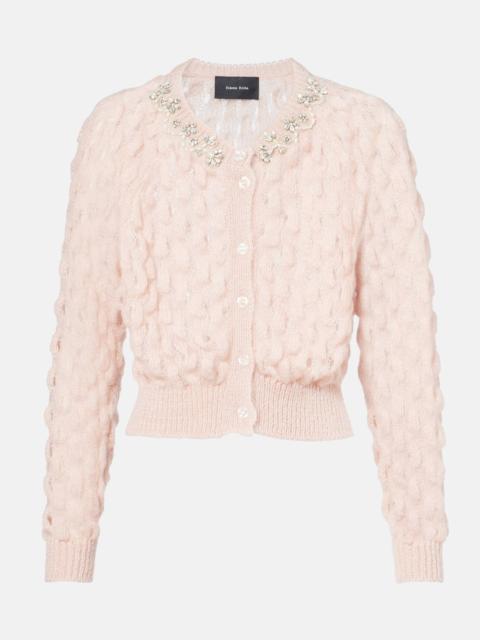 Embellished mohair-blend cardigan