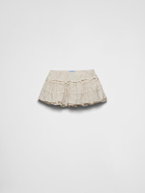 Antiqued silk miniskirt