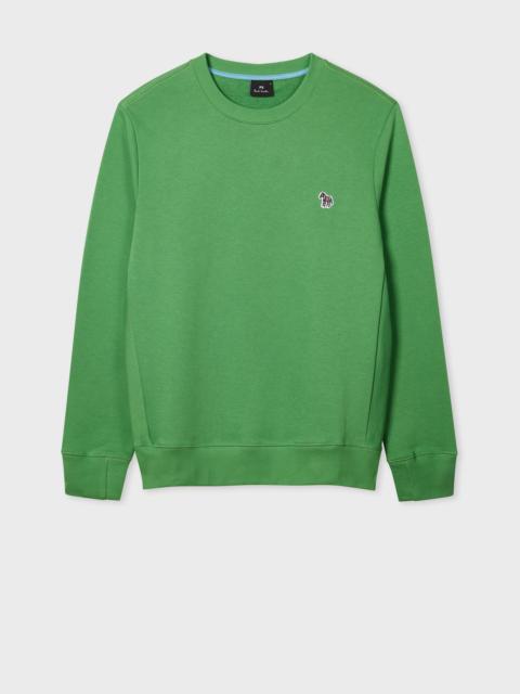 Mid Green Organic Cotton Zebra Logo Sweatshirt
