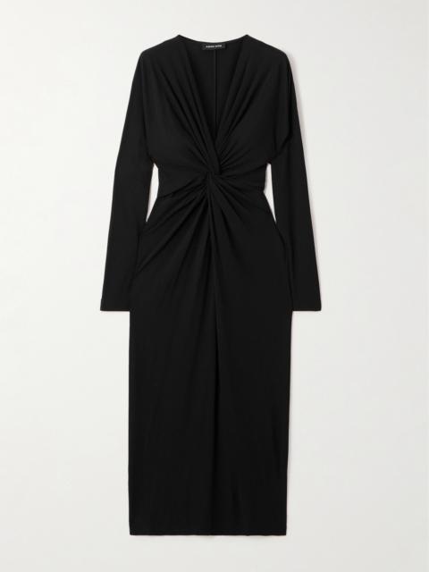 Mathilde Twist-front Jersey Midi Dress