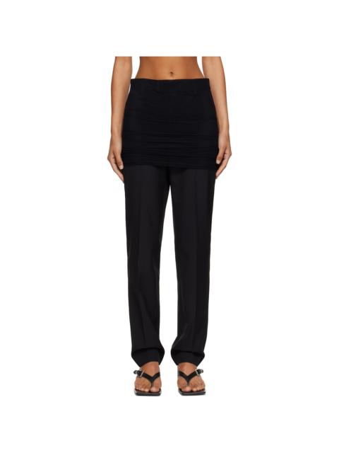 Black Light Wool Blend Trousers