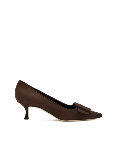 50mm buckle-embellishment suede pumps