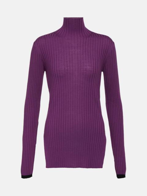 Ribbed-knit wool sweater