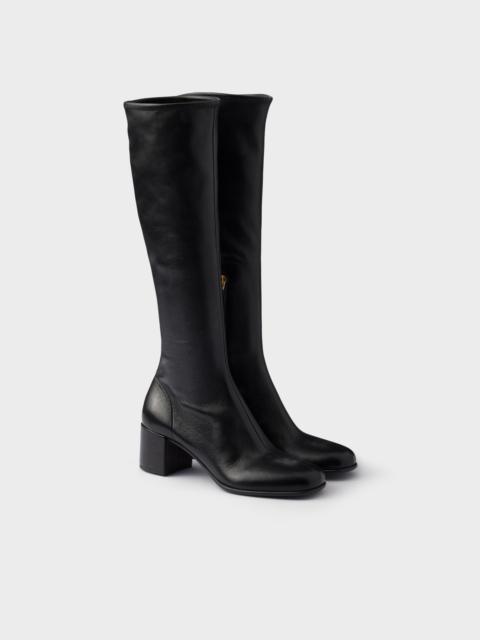 Stretch nappa leather boots