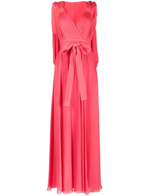 bow-detail double georgette gown