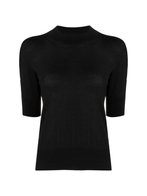 short sleeve fine-knit top