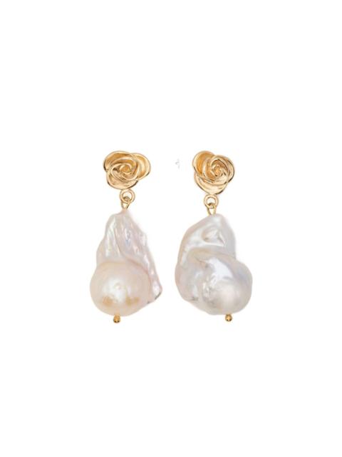 Rose pearl earrings