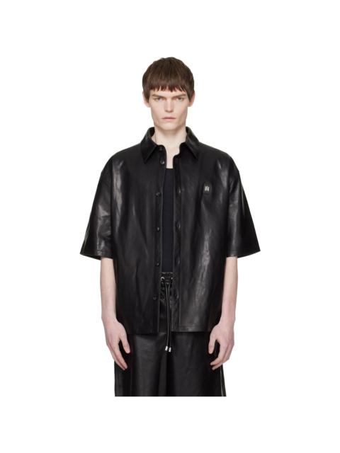 Black MA Oversized Leather Shirt