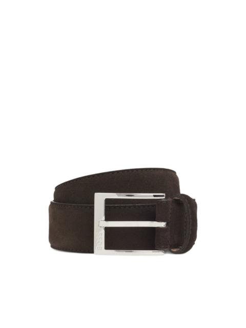square-buckle leather belt