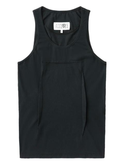 asymmetrical-panel tank top