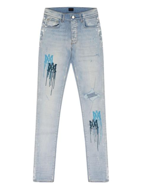 paint-drip jeans