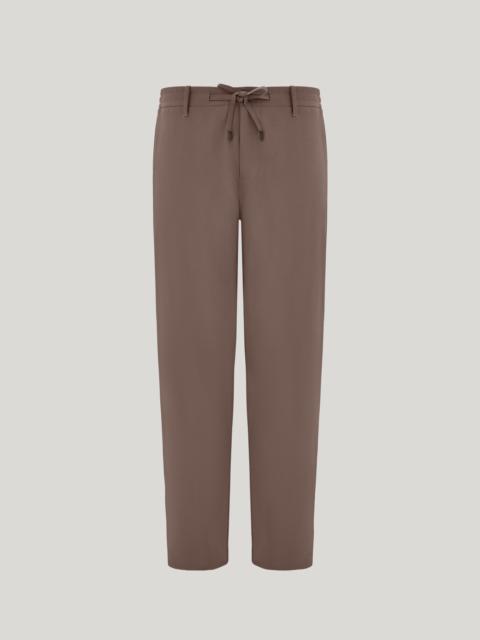 TAUPE TRAVEL WOOL REGULAR FIT DRAWSTRING PANTS