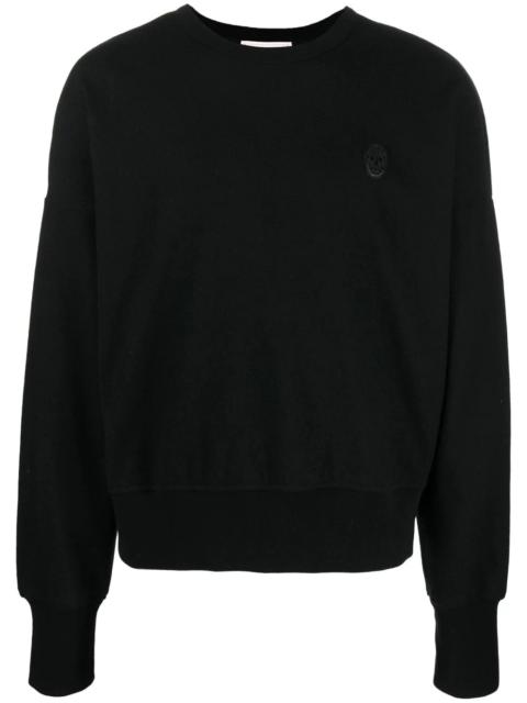 logo-patch wool sweatshirt