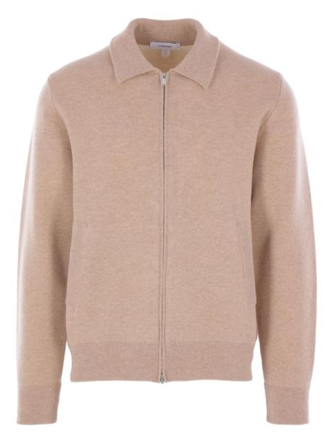 zip-up long-sleeve cardigan