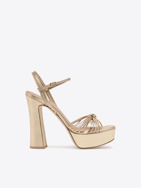 Lucille 125 Gold Metallic Leather Platform Sandals