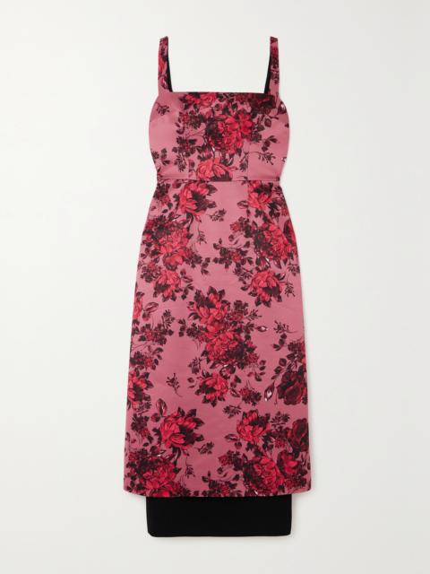 Tiffany Layered Floral-print Faille Midi Dress