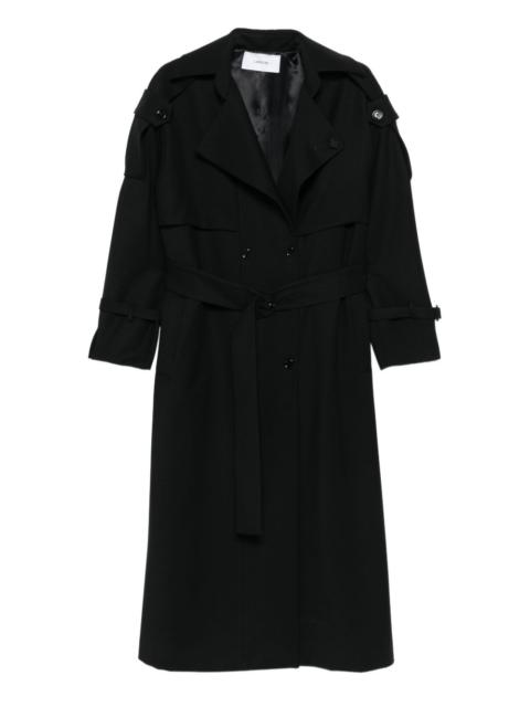 double-breasted belted trench coat