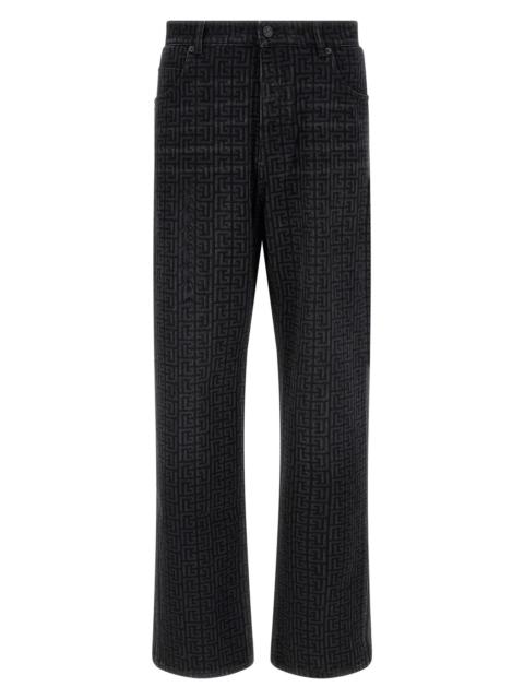 Monogram Pattern Jeans