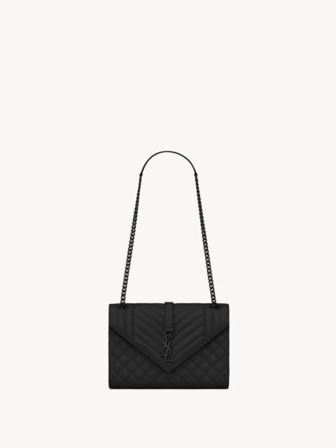 ENVELOPE MEDIUM IN QUILTED GRAIN DE POUDRE EMBOSSED LEATHER