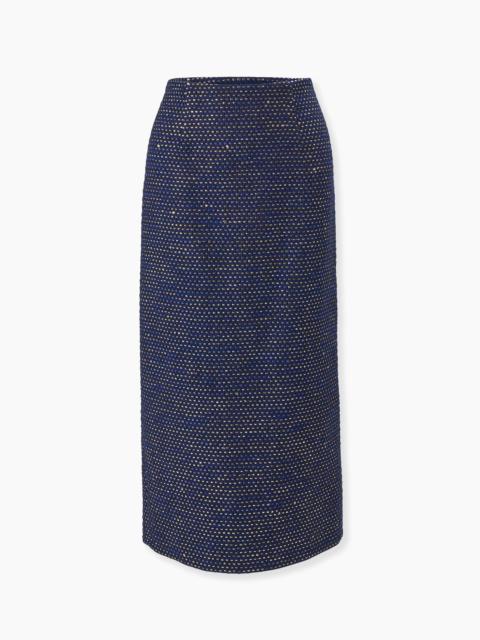 Lurex Tweed Midi Pencil Skirt