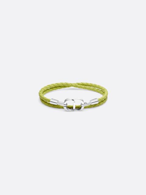 CD Icon Woven Leather Double Bracelet