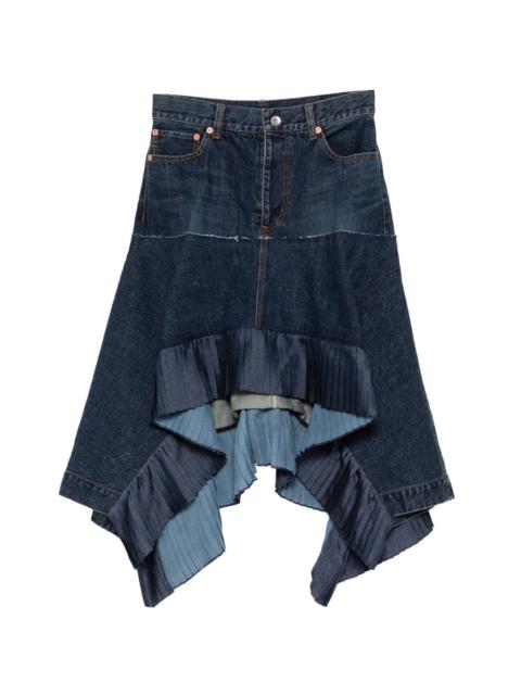 asymmetric denim skirt
