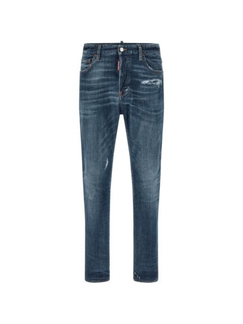 stonewashed-effect straight jeans