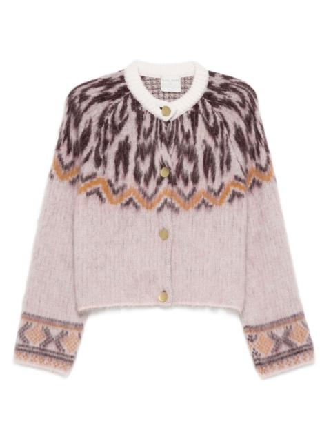 patterned button-up cardigan